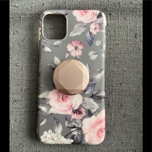iPhone 11 Floral Case with Popsocket